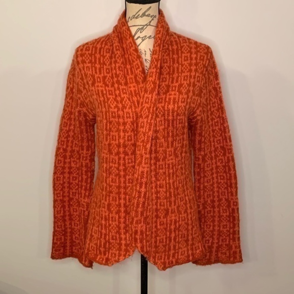 Wooden Ships mohair wool blend open front cardigan sweater M/L